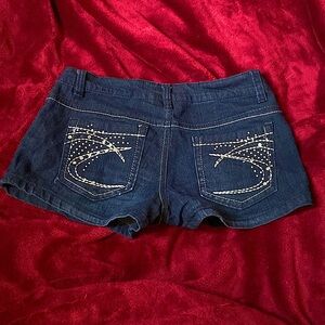 dark blue rhinestone shorts
